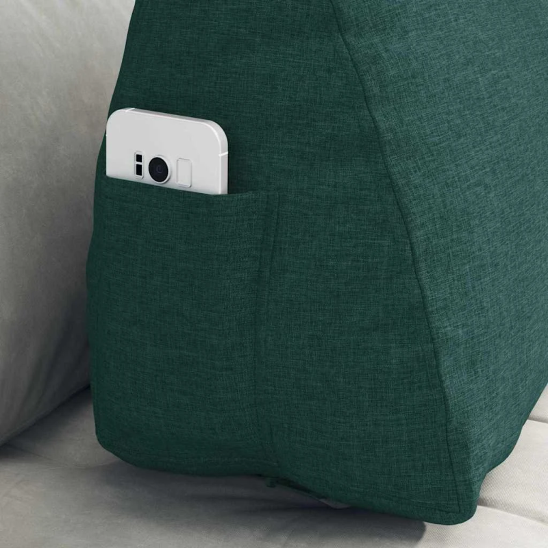 vidaXL Atpakaļ spilvens Tumši zaļš 60 x 20 x 50 cm audums