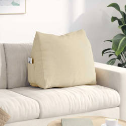 vidaXL Atpakaļ spilvens Krēmkrāsa 60 x 20 x 50 cm audums