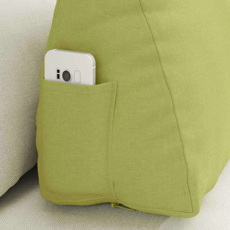 vidaXL Atpakaļ spilvens Gaiši zaļa 60 x 20 x 50 cm audums