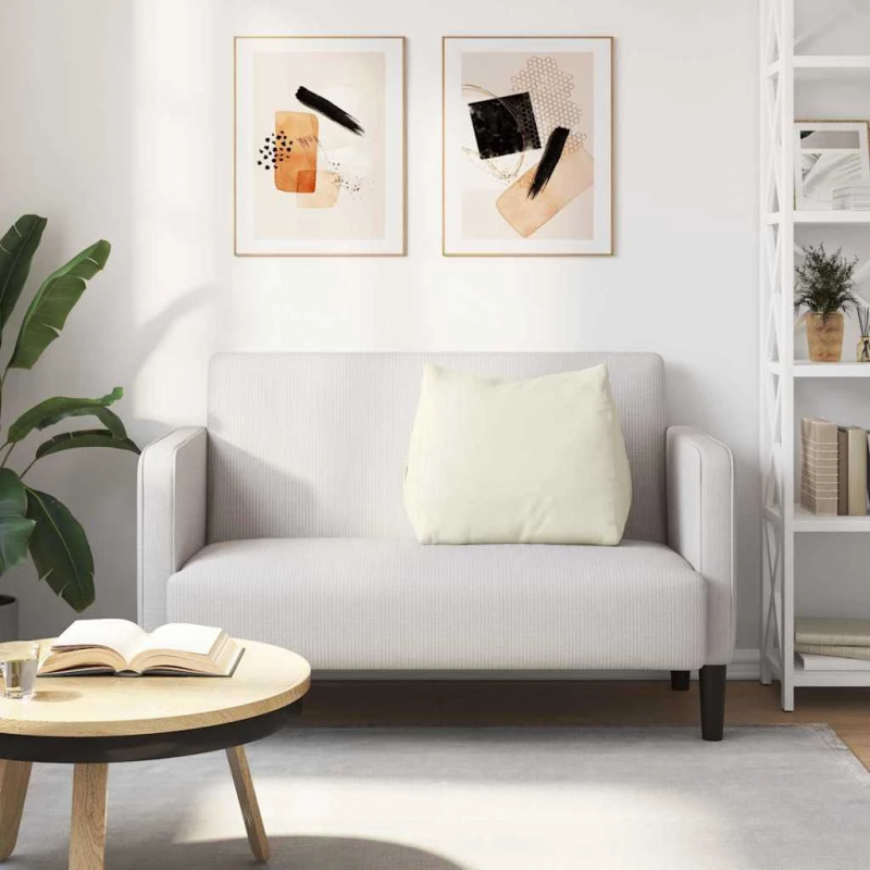 vidaXL Atpakaļ spilvens Krēmkrāsa 60 x 20 x 50 cm Korduroja audums