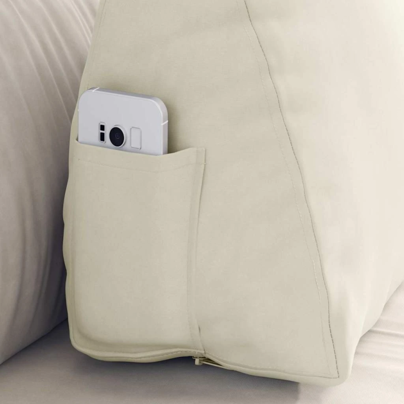 vidaXL Atpakaļ spilvens Krēmkrāsa 60 x 20 x 50 cm Korduroja audums