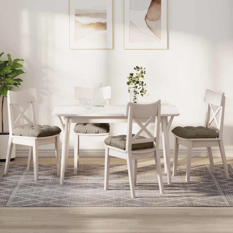 vidaXL Sēdvietas spilventiņi 4 pcs Pelēkbrūna 40 x 40 cm Mikrofibra