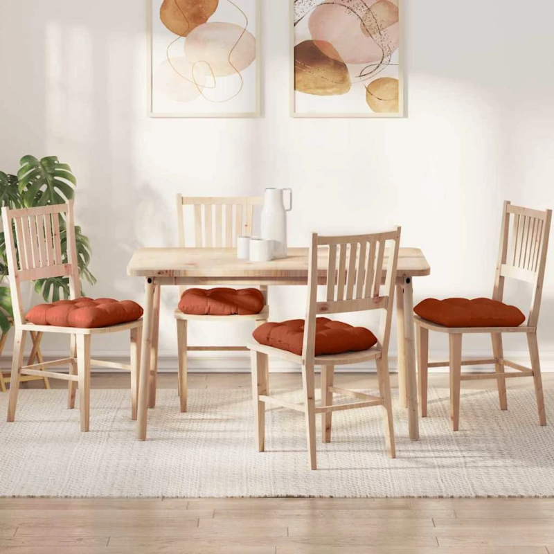 vidaXL Sēdvietas spilventiņi 4 pcs Sarkans oranžs 40 x 40 cm