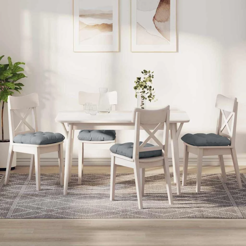 vidaXL Sēdvietas spilventiņi 4 pcs Gaiši pelēks 45 x 45 x 12 cm audums