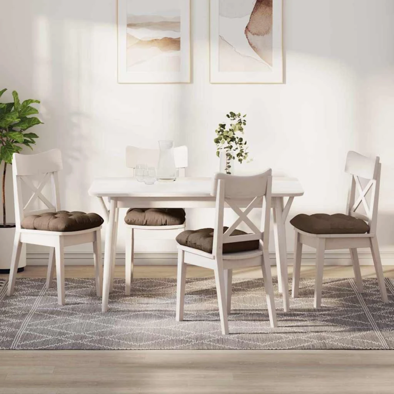vidaXL Sēdvietas spilventiņi 4 pcs Brūna 45 x 45 x 12 cm audums