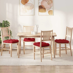 vidaXL Sēdvietas spilventiņi 4 pcs Sarkana 45 x 45 x 12 cm audums
