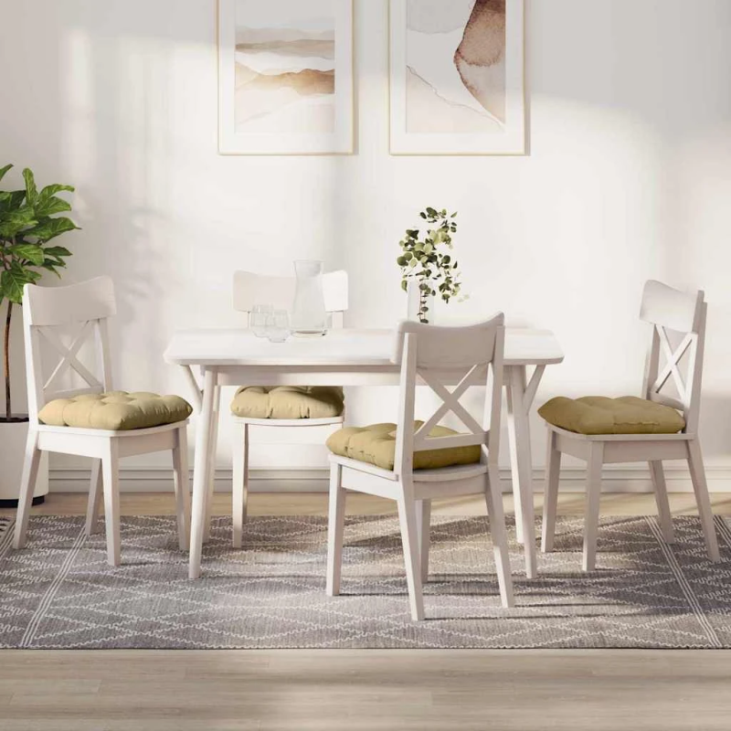 vidaXL Sēdvietas spilventiņi 4 pcs Pelēki zaļa 45 x 45 cm