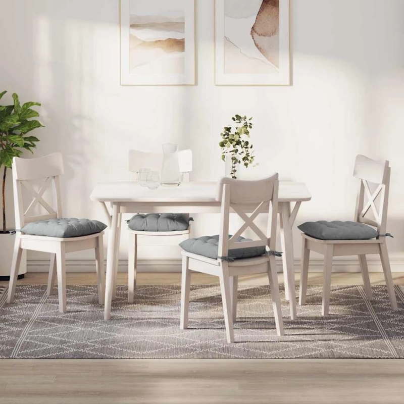 vidaXL Sēdvietas spilventiņi 2 pcs Gaiši pelēks 40 x 40 x 6 cm audums