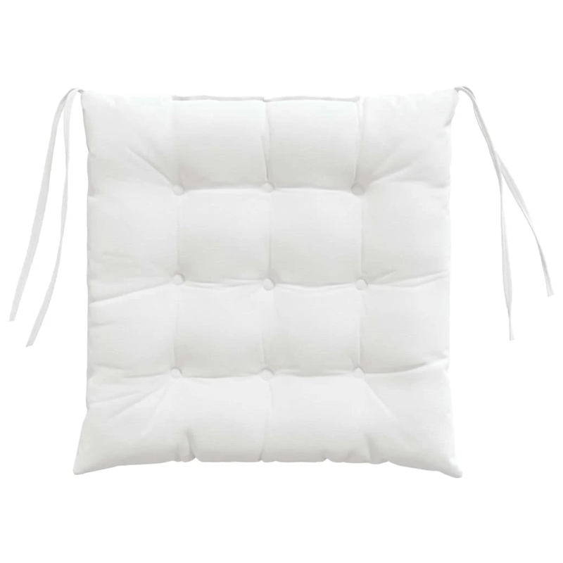 vidaXL Sēdvietas spilventiņi 2 pcs Balts 40 x 40 x 6 cm audums