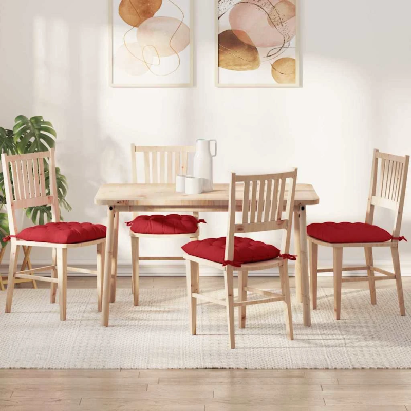 vidaXL Sēdvietas spilventiņi 2 pcs Sarkana 40 x 40 x 6 cm audums