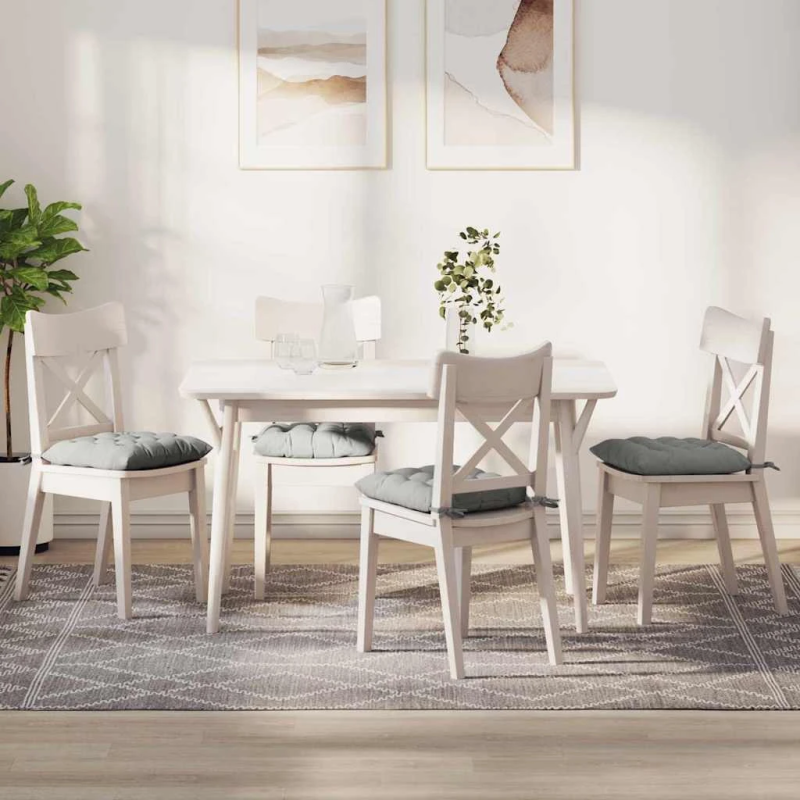 vidaXL Sēdvietas spilventiņi 4 pcs Gaiši pelēks 40 x 40 x 6 cm