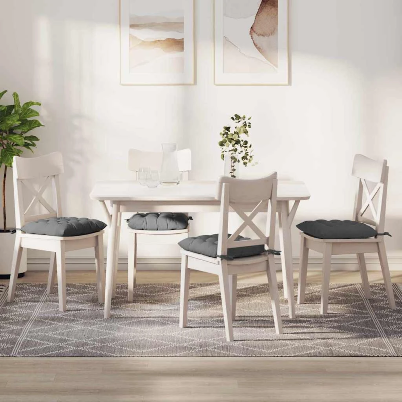 vidaXL Sēdvietas spilventiņi 4 pcs Tumši pelēks 40 x 40 x 6 cm