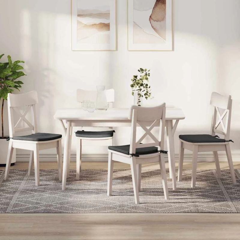 vidaXL Sēdvietas spilventiņi 4 pcs Tumši pelēks 40 x 40 x 3 cm