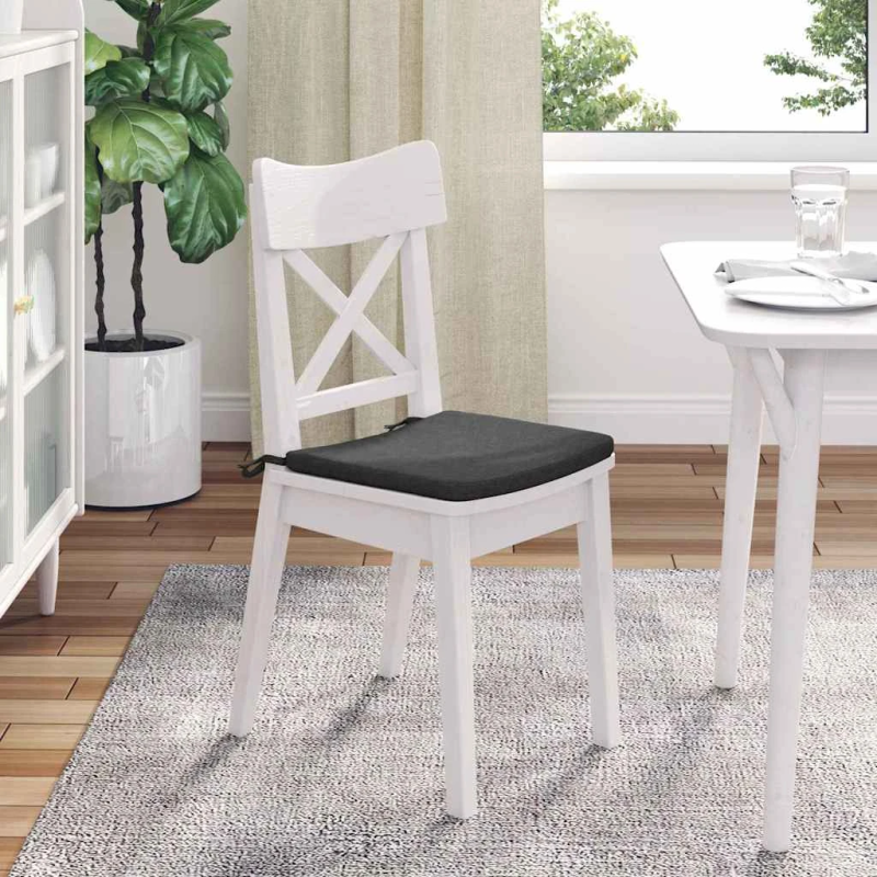 vidaXL Sēdvietas spilventiņi 4 pcs Tumši pelēks 40 x 40 x 3 cm