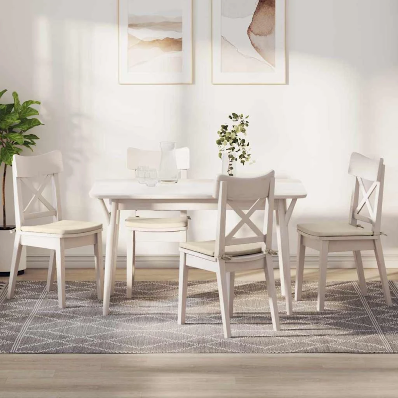 vidaXL Sēdvietas spilventiņi 4 pcs Krēmkrāsa 40 x 40 x 3 cm