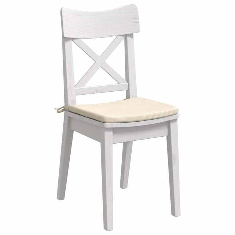 vidaXL Sēdvietas spilventiņi 4 pcs Krēmkrāsa 40 x 40 x 3 cm