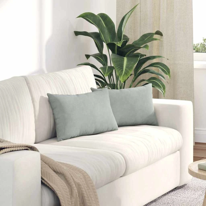 vidaXL Dīvāna spilveni 2 pcs Gaiši pelēka 50 x 30 cm Korduroja audums