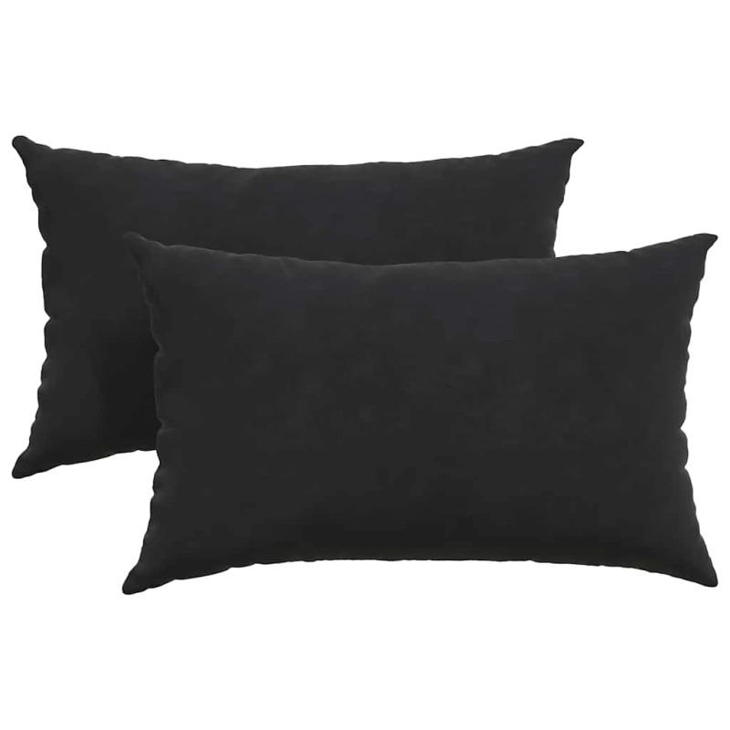 vidaXL Dīvāna spilveni 2 pcs Melna 50 x 30 cm Korduroja audums