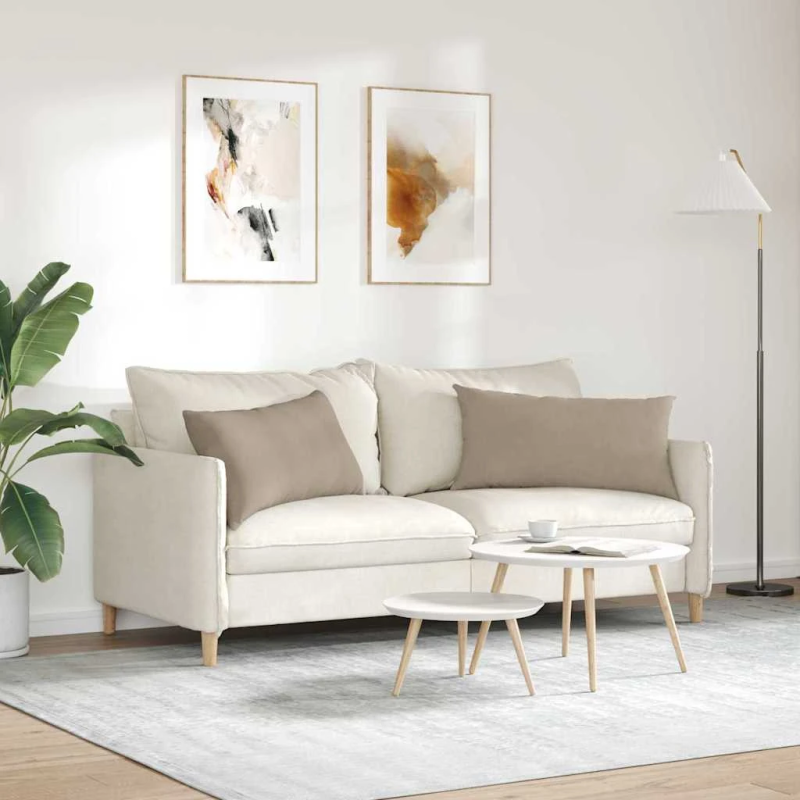 vidaXL Dīvāna spilveni 2 pcs Pelēkbrūna 80 x 40 cm audums