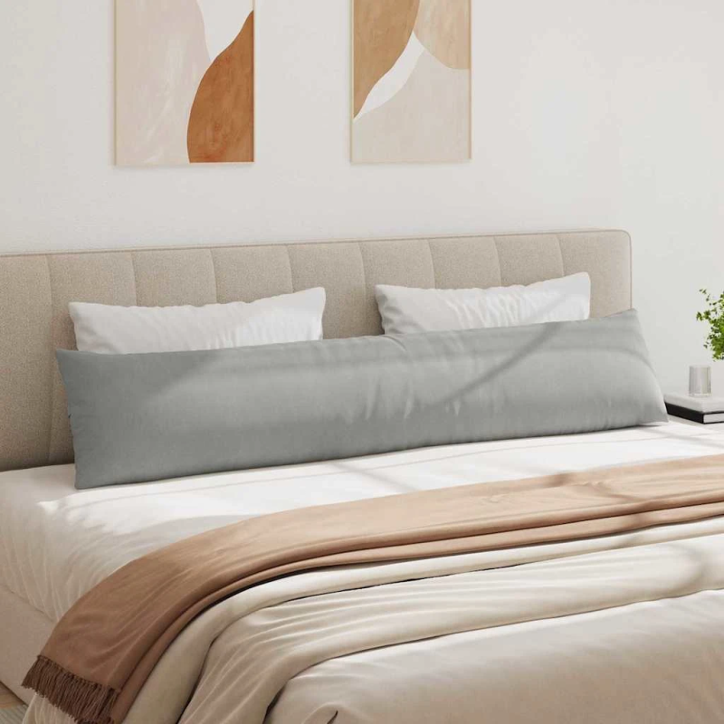 vidaXL Dīvāna spilveni 2 pcs Gaiši pelēks 200 x 40 cm audums