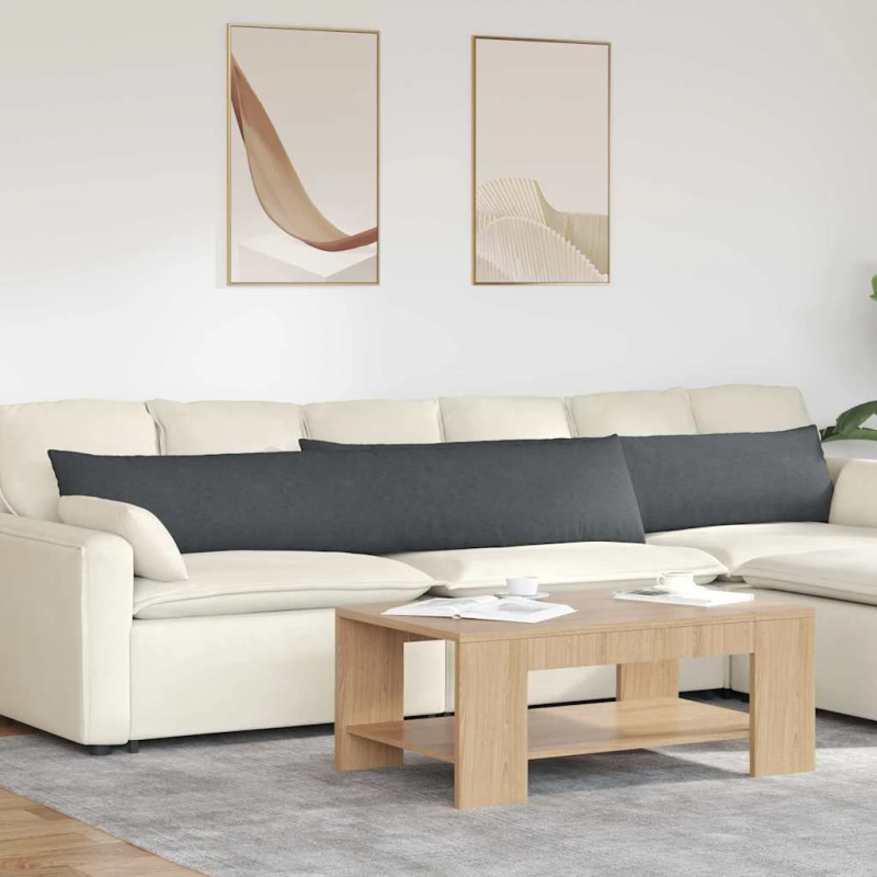 vidaXL Dīvāna spilveni 2 pcs Tumši pelēks 200 x 40 cm Korduroja audums
