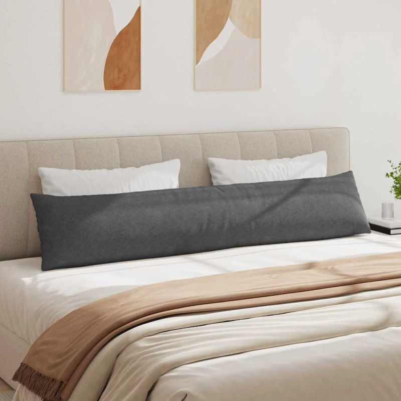 vidaXL Dīvāna spilveni 2 pcs Tumši pelēks 200 x 40 cm Korduroja audums