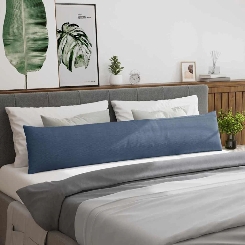 vidaXL Dīvāna spilveni 2 pcs Zila 200 x 40 cm Korduroja audums