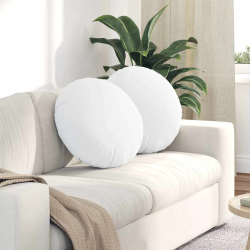 vidaXL Sēdvietas spilventiņi 2 pcs Balts DIA50 x 19 cm audums