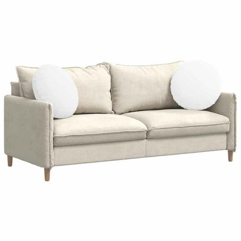 vidaXL Sēdvietas spilventiņi 2 pcs Balts DIA50 x 19 cm audums