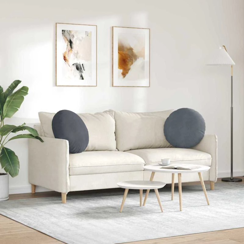 vidaXL Sēdvietas spilventiņi 2 pcs Tumši pelēks DIA 40 x 13 cm Samts