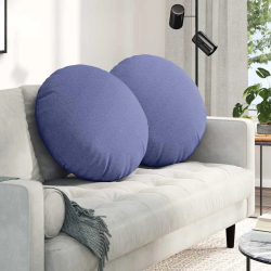 vidaXL Sēdvietas spilventiņi 2 pcs Džinsu zils DIA60 x 21 cm audums