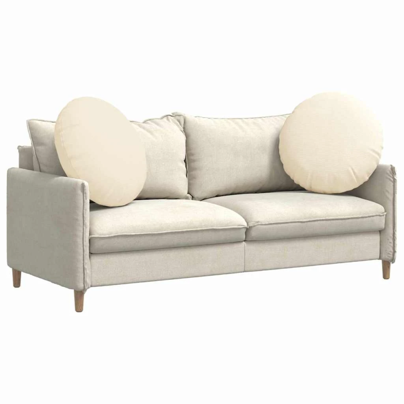 vidaXL Sēdvietas spilventiņi 2 pcs Krēmkrāsa DIA 60 cm Korduroja audums