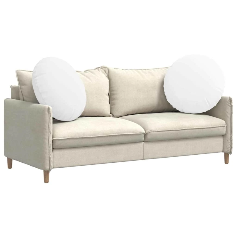 vidaXL Sēdvietas spilventiņi 2 pcs Balts DIA80 x 29 cm audums