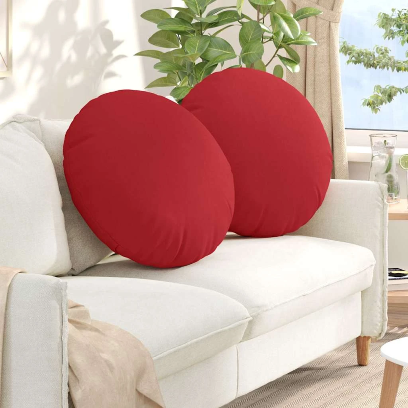 vidaXL Sēdvietas spilventiņi 2 pcs Sarkana DIA80 x 29 cm audums