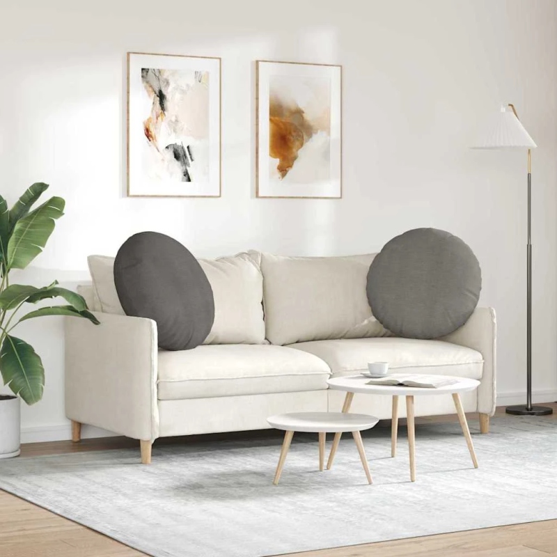 vidaXL Sēdvietas spilventiņi 2 pcs Gaiši pelēks DIA 80 cm