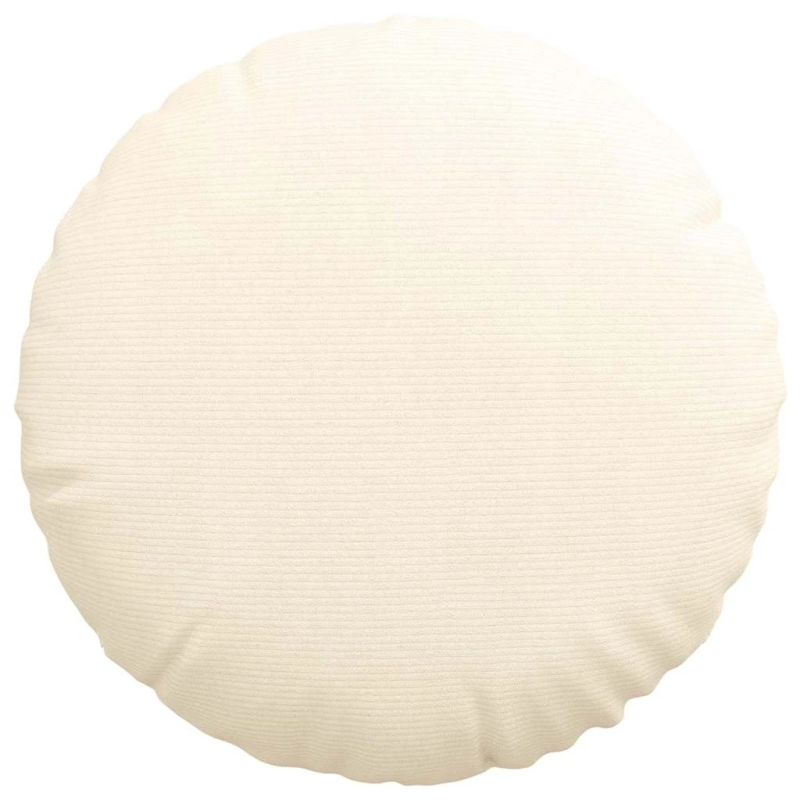 vidaXL Sēdvietas spilventiņi 2 pcs Krēmkrāsa DIA 80 cm Korduroja audums