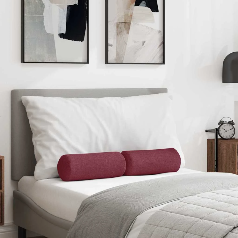 vidaXL Spilveni 2 pcs Vīna sarkans DIA 15 x 40 cm audums