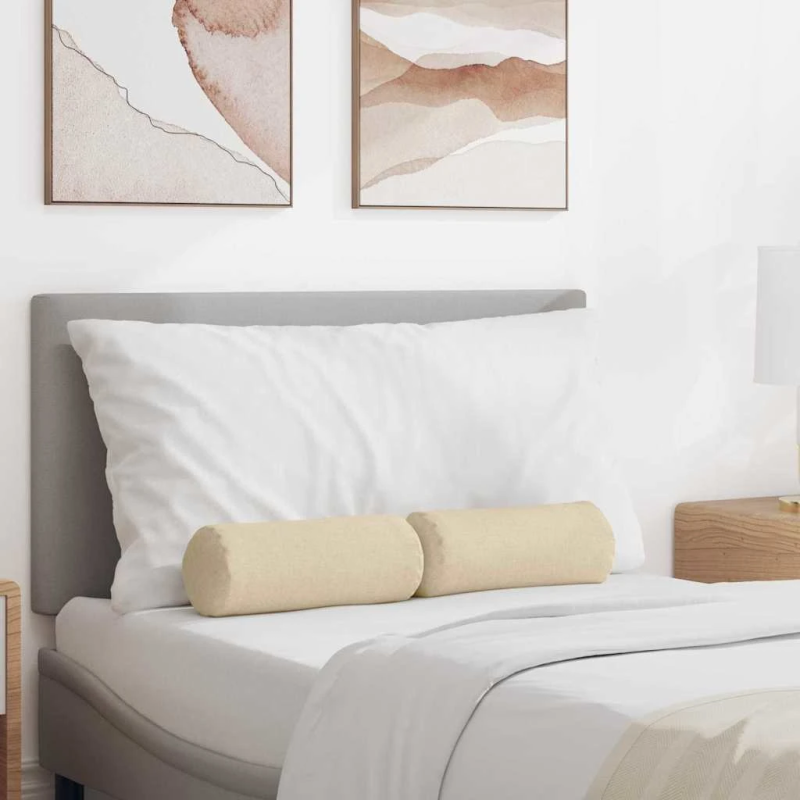 vidaXL Spilveni 2 pcs Krēmkrāsa DIA 15 x 40 cm audums