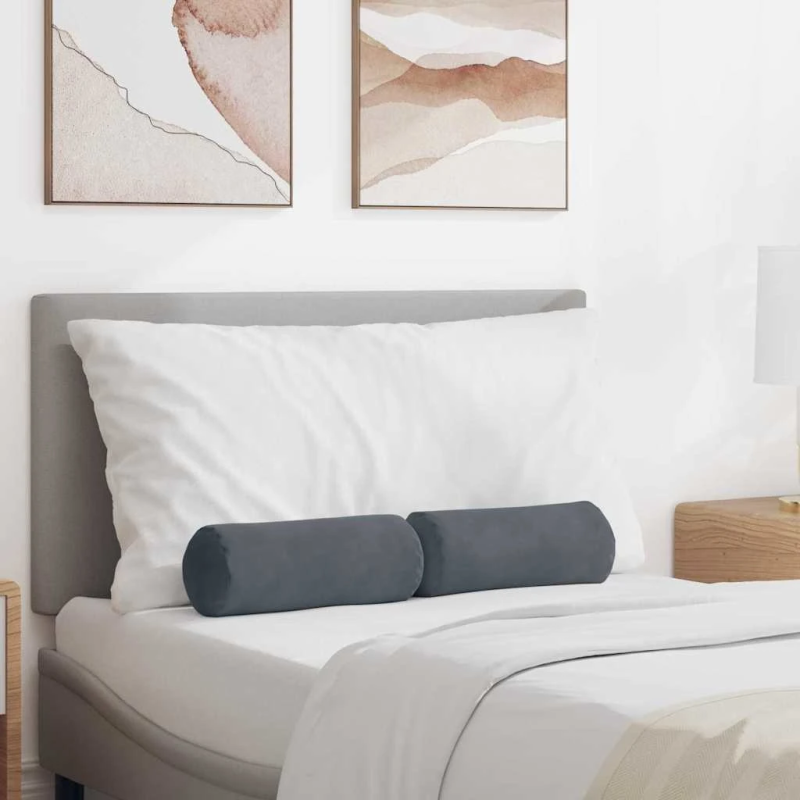 vidaXL Spilveni 2 pcs Tumši pelēks DIA 15 x 40 cm Korduroja audums