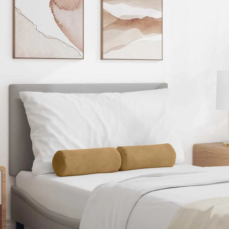 vidaXL Spilveni 2 pcs Brūna DIA 15 x 40 cm Korduroja audums