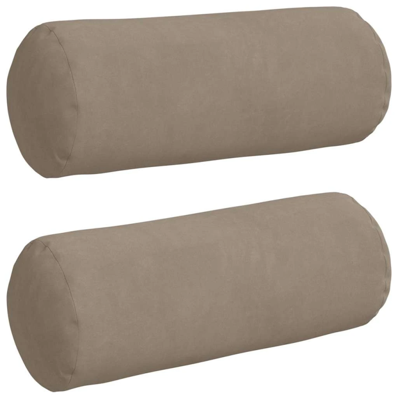 vidaXL Spilveni 2 pcs Pelēkbrūna DIA 15 x 40 cm Mikrofibra