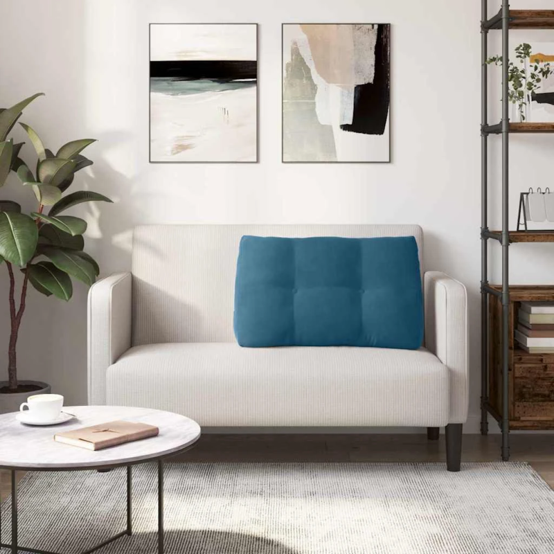 vidaXL Atpakaļ spilvens Zila 80 x 24 x 50 cm Samts