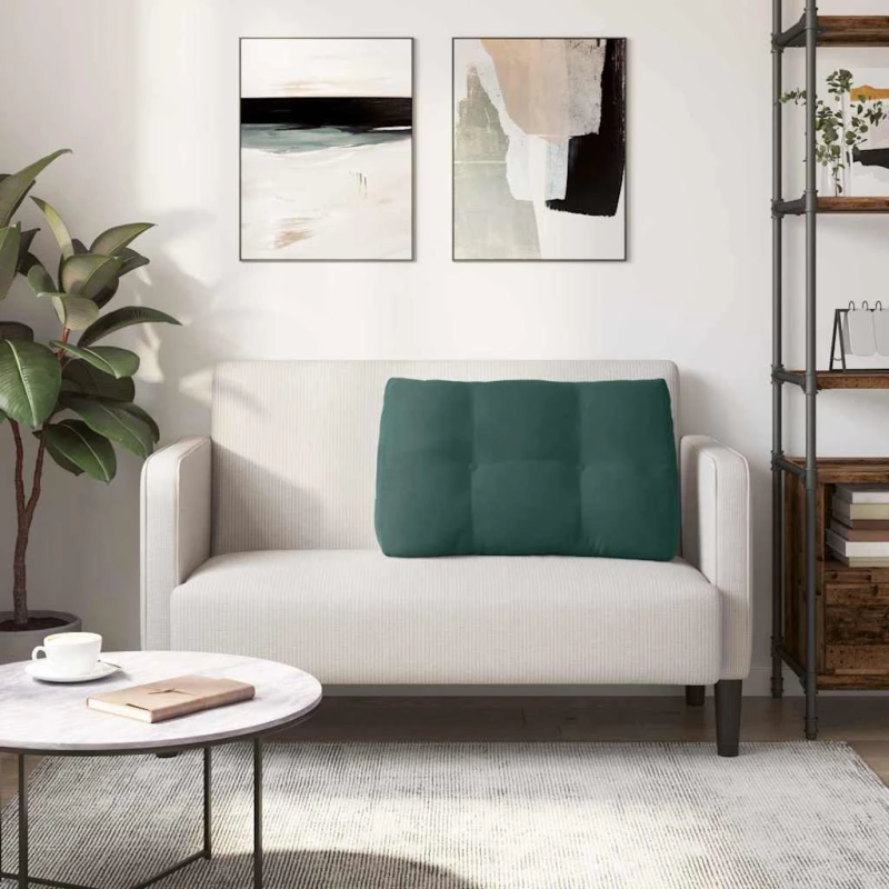 vidaXL Atpakaļ spilvens Tumši zaļš 80 x 24 x 50 cm Samts