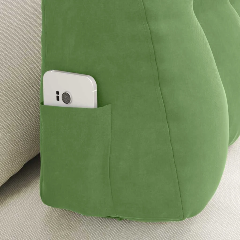 vidaXL Atpakaļ spilvens Gaiši zaļa 80 x 24 x 50 cm Samts