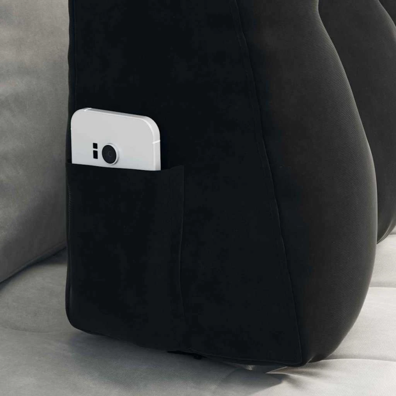 vidaXL Atpakaļ spilvens Melna 80 x 24 x 50 cm Samts