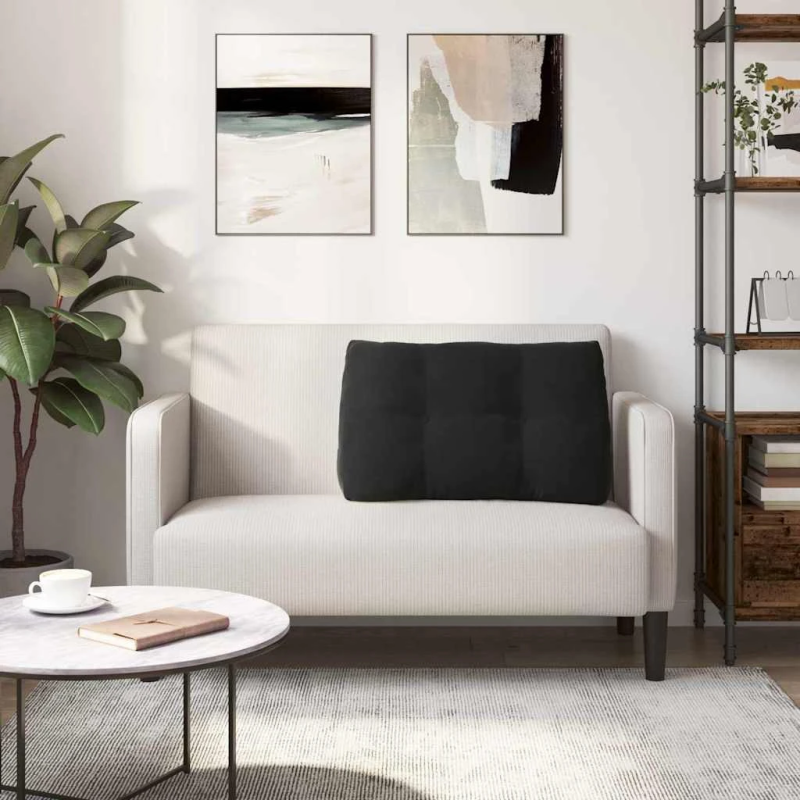 vidaXL Atpakaļ spilvens Melna 80 x 24 x 50 cm Samts