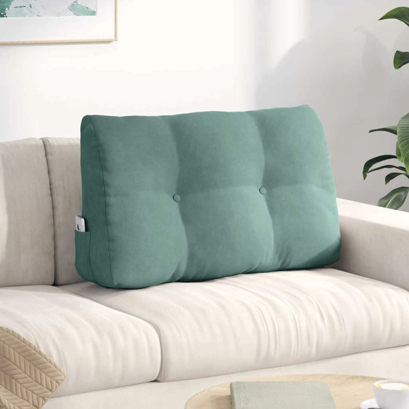 vidaXL Atpakaļ spilvens Jūras zaļa 80 x 24 x 50 cm Samts