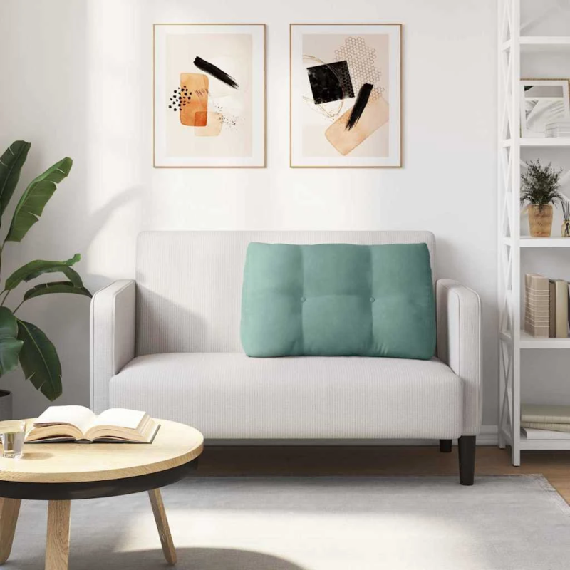 vidaXL Atpakaļ spilvens Jūras zaļa 80 x 24 x 50 cm Samts