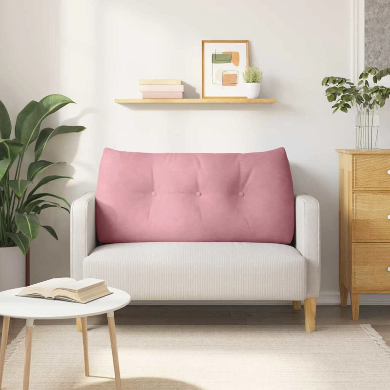 vidaXL Atpakaļ spilvens Rozā 120 x 24 x 50 cm Samts