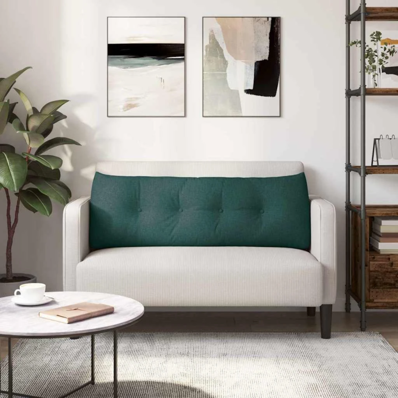 vidaXL Atpakaļ spilvens Tumši zaļš 140 x 24 x 50 cm audums